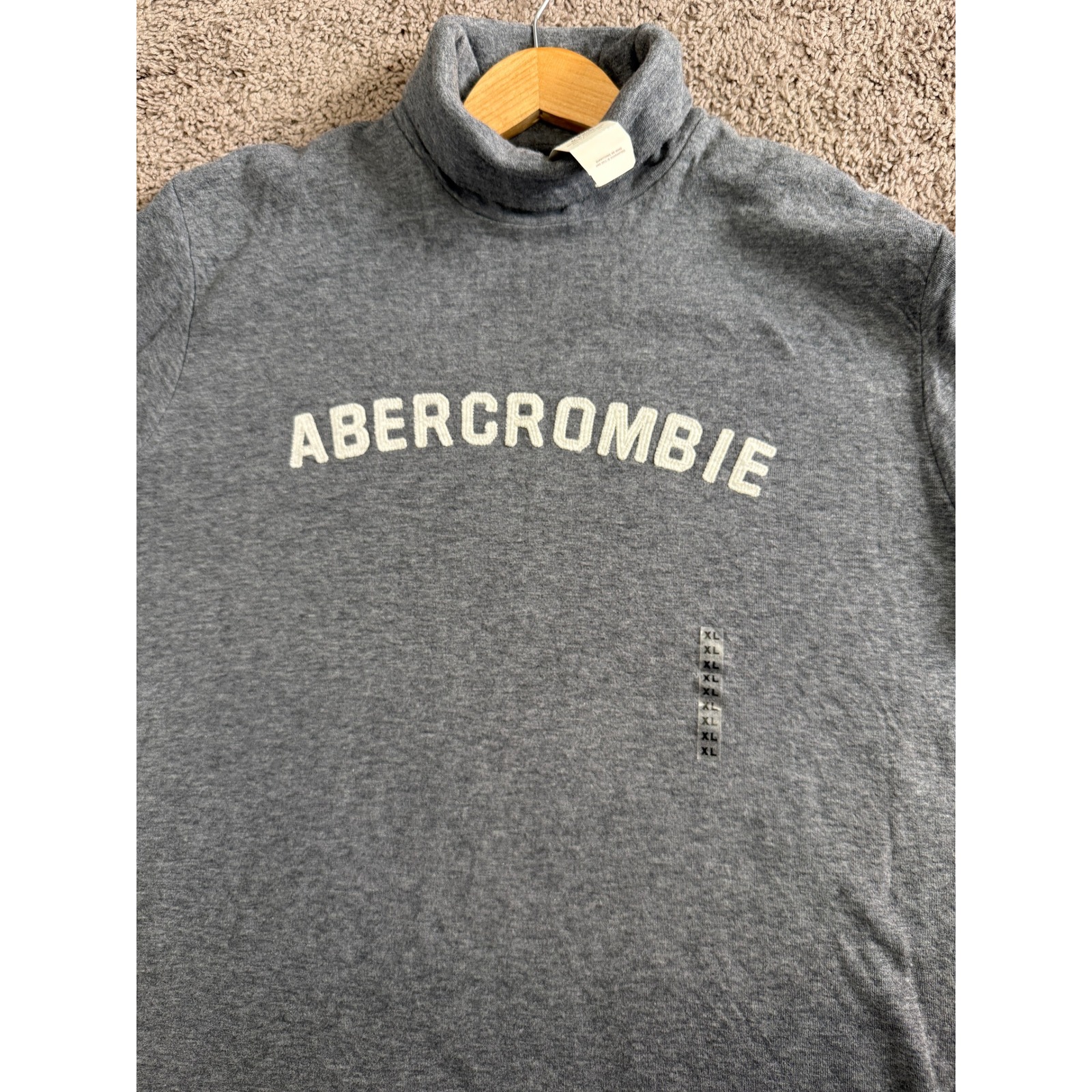 Nwt Abercrombie Fitch Gray Turtleneck Sweatshirt Men's Xl Vintage Deadstock
